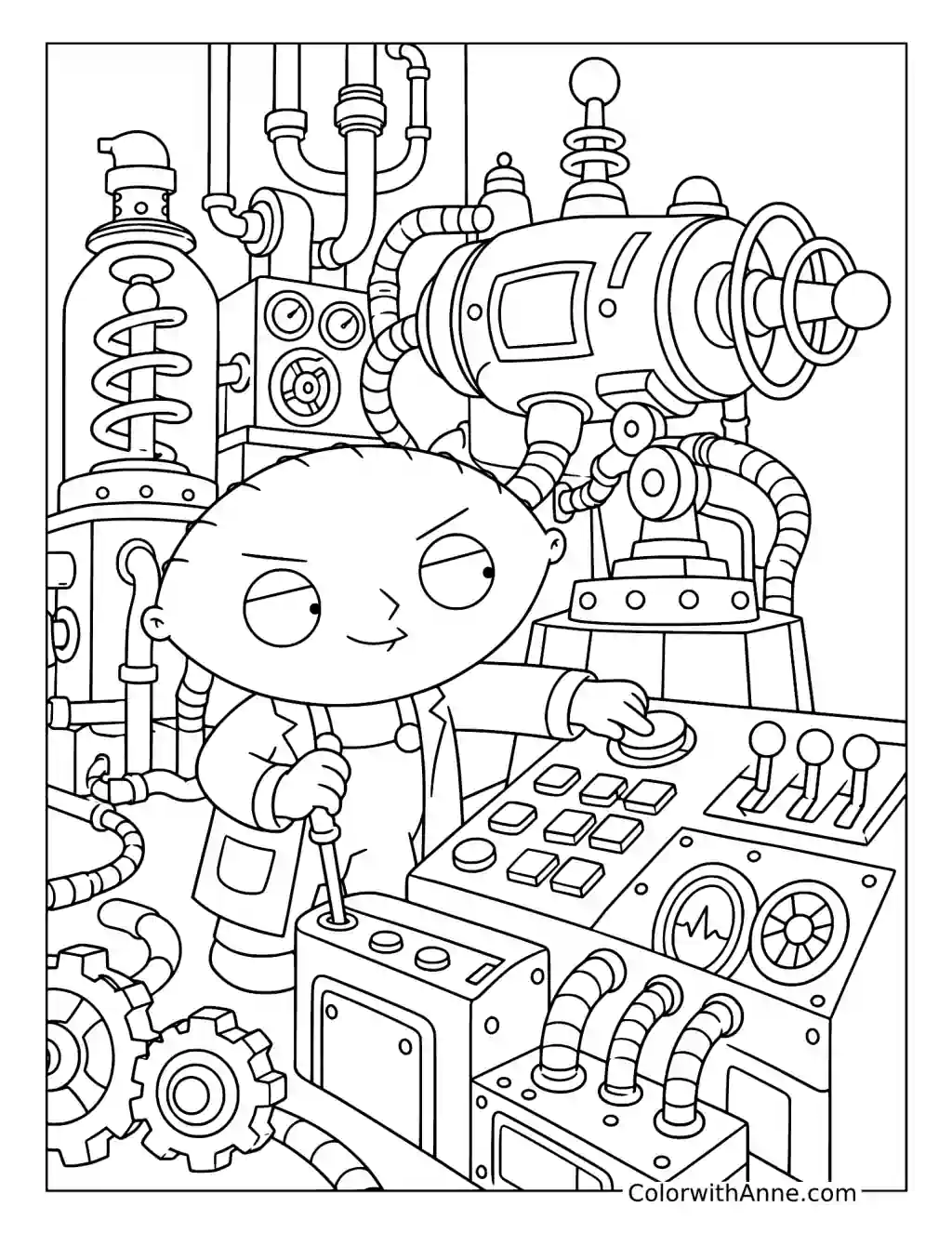 Stewie in His Laboratory coloring page