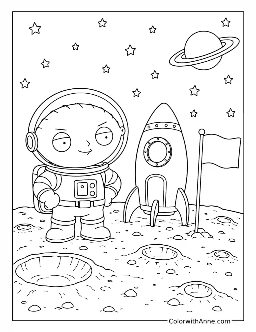 Stewie in Outer Space coloring page