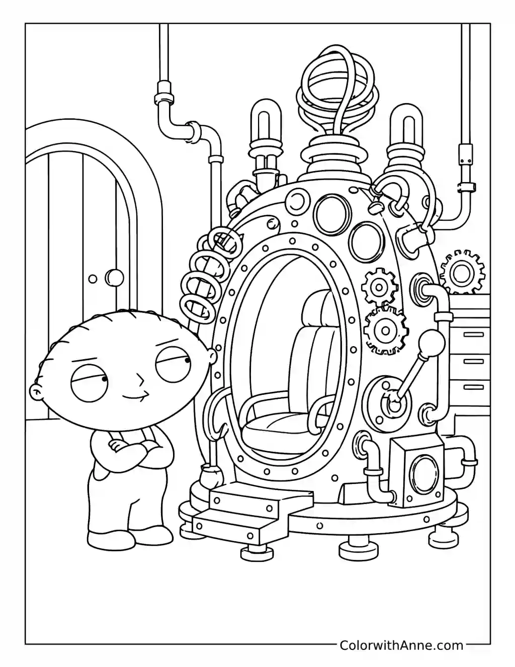 Stewie's Time Machine coloring page