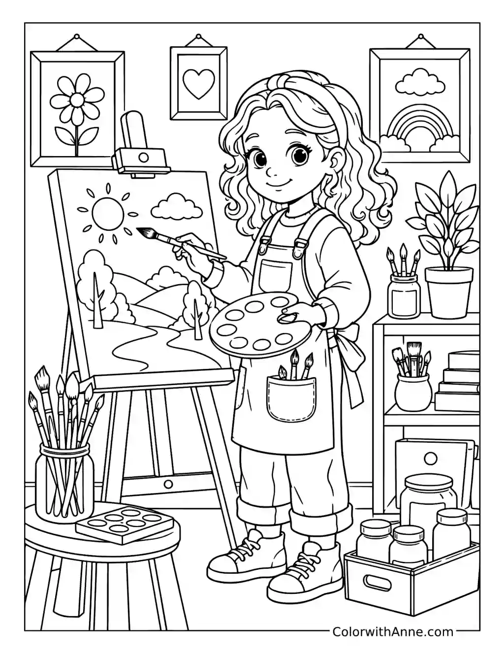 Storybook Artist at the Easel coloring page