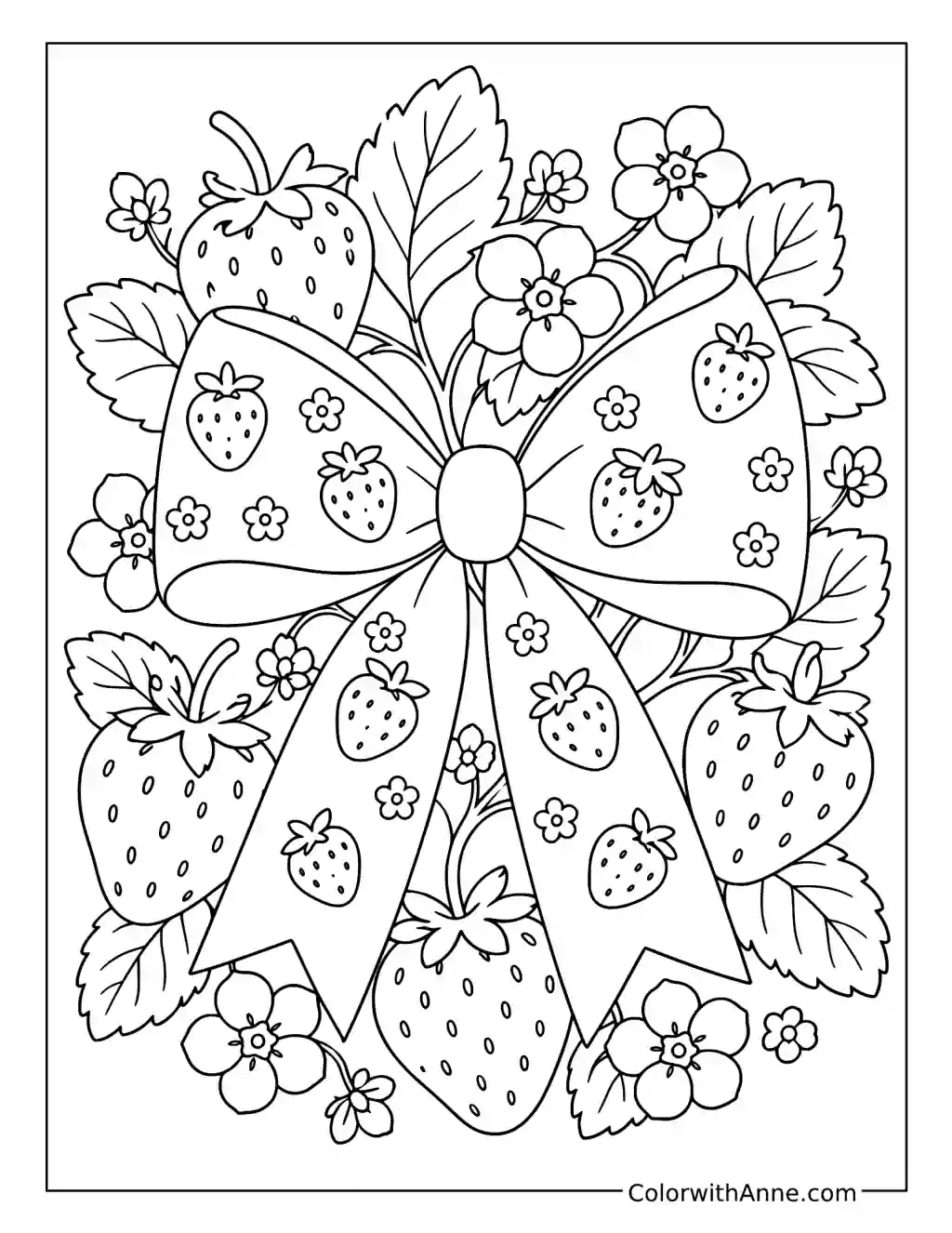 Strawberry Bow coloring page