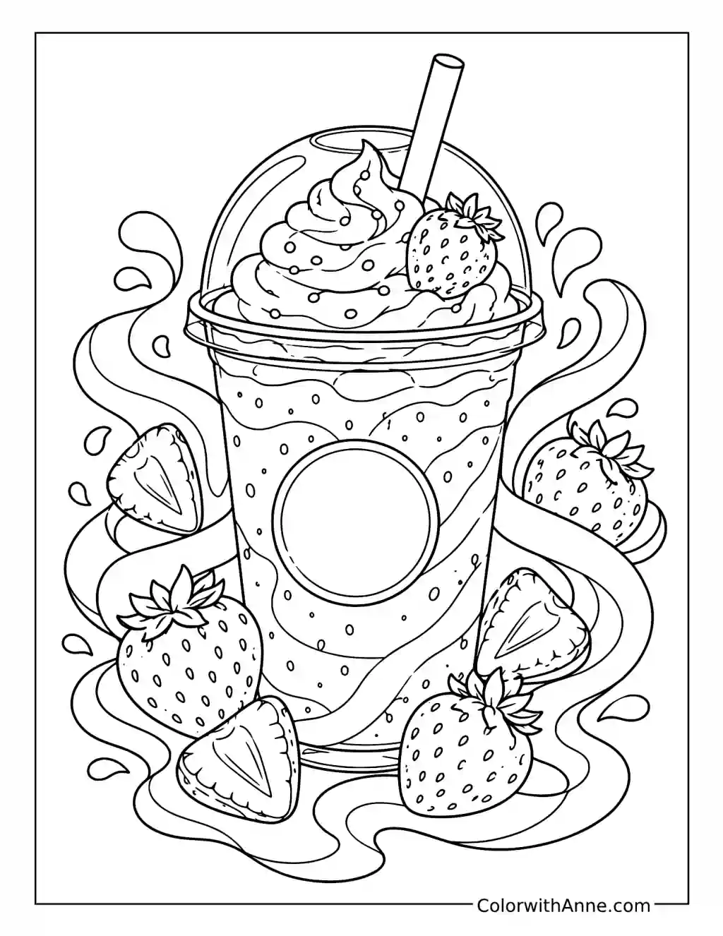 Strawberry Cream Frappuccino coloring page