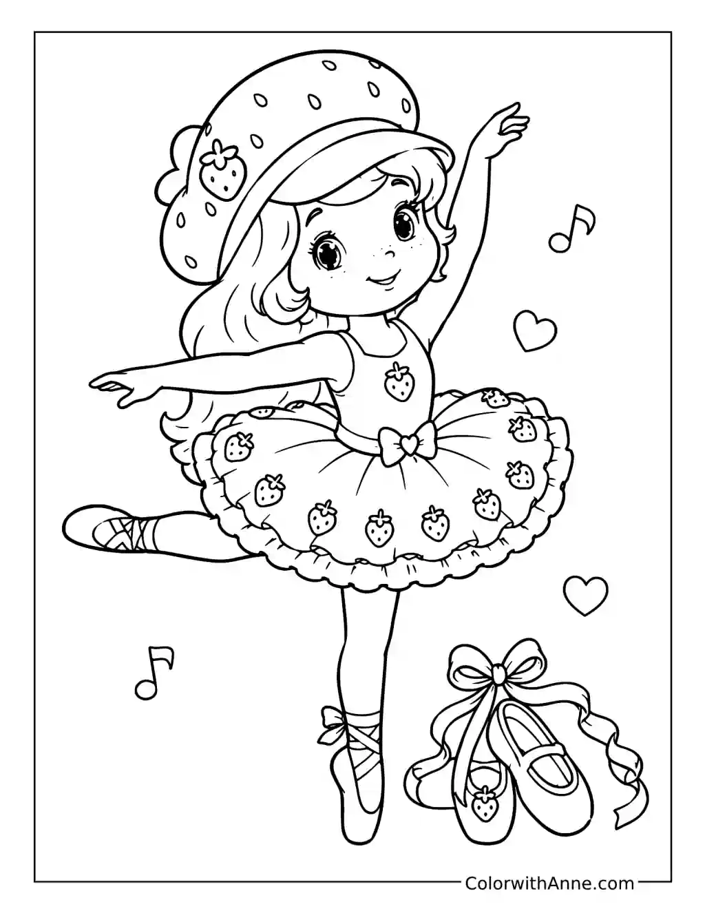 Strawberry Shortcake Dancing Ballet coloring page