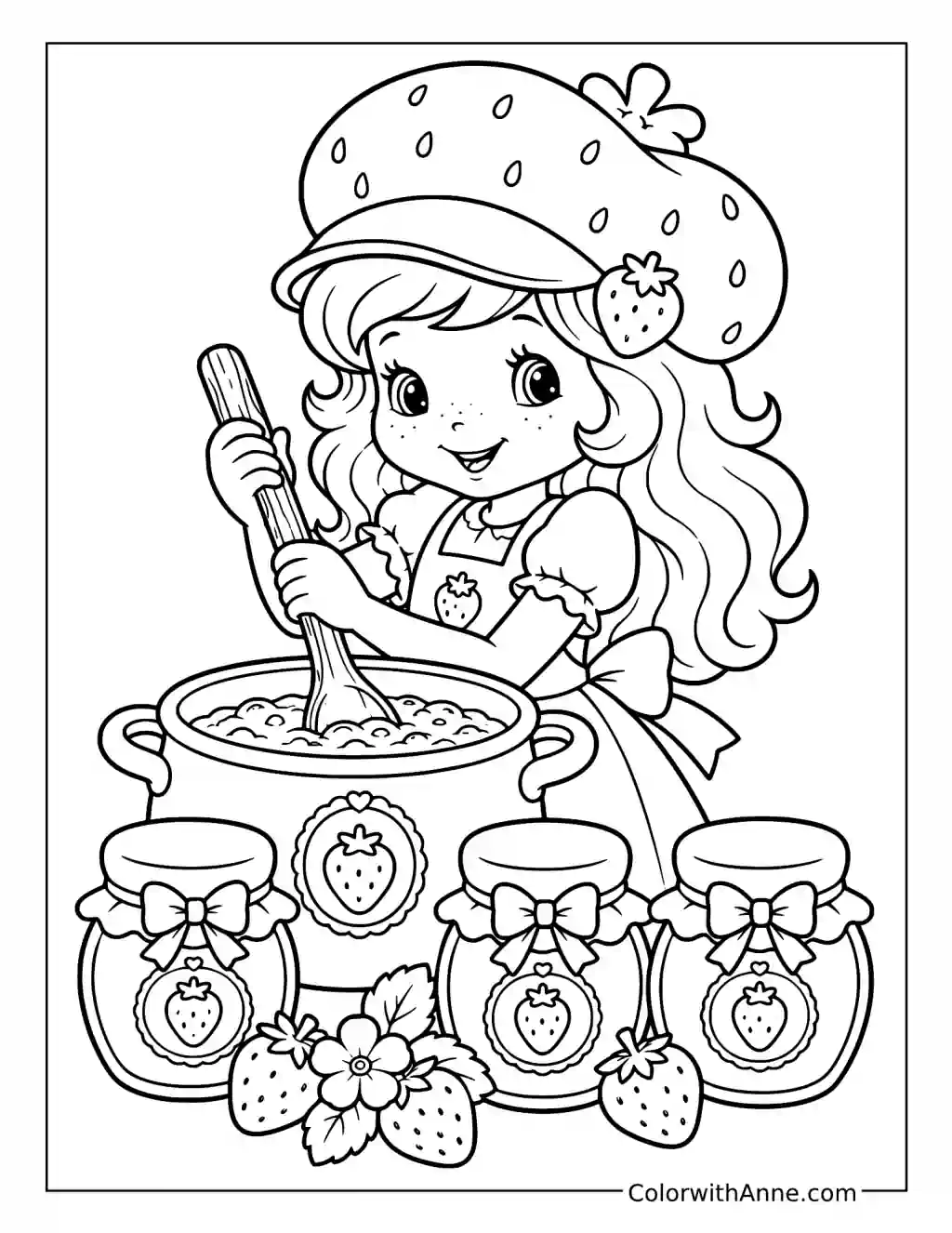 Strawberry Shortcake Making Strawberry Jam coloring page