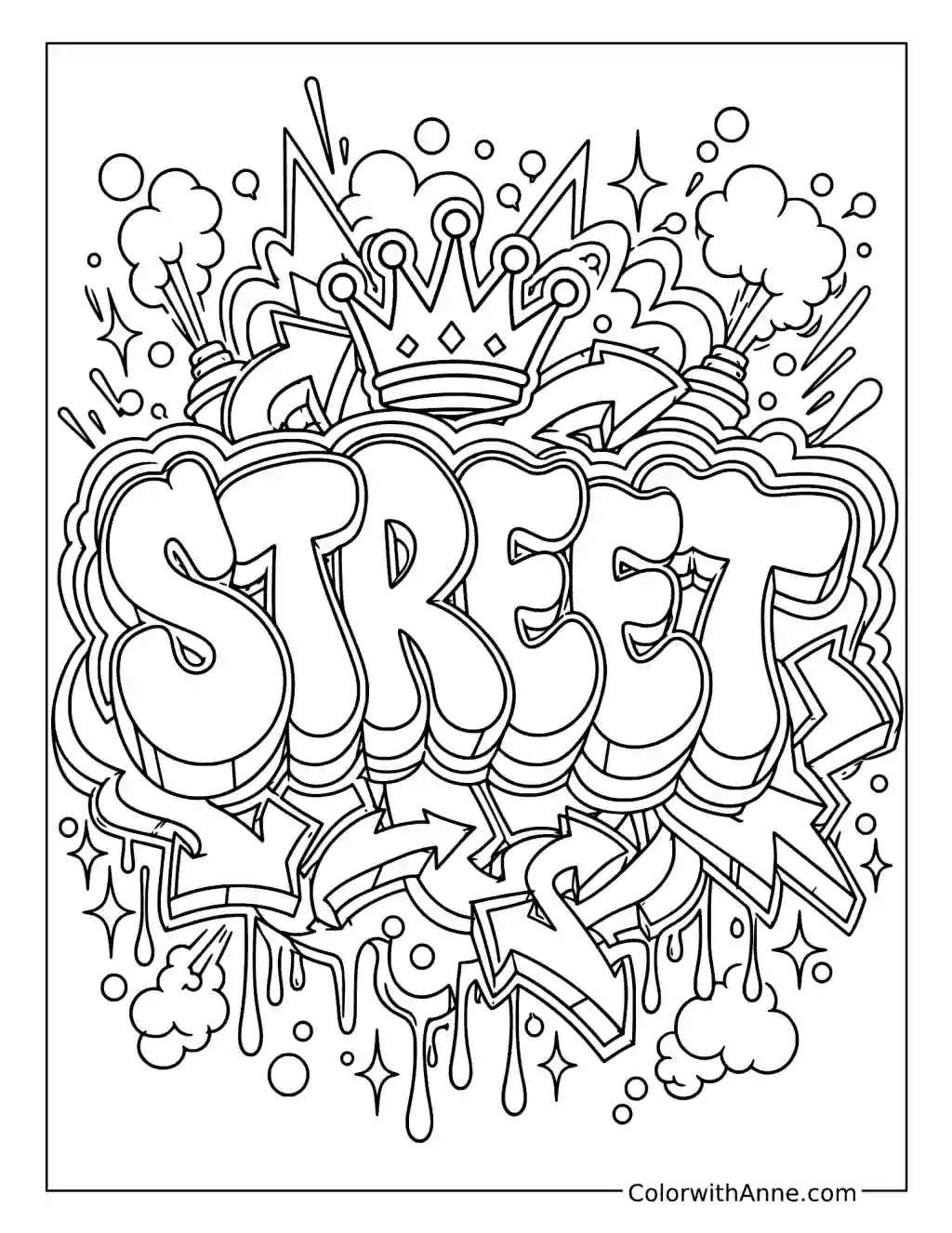 Street Style Throw-Up coloring page