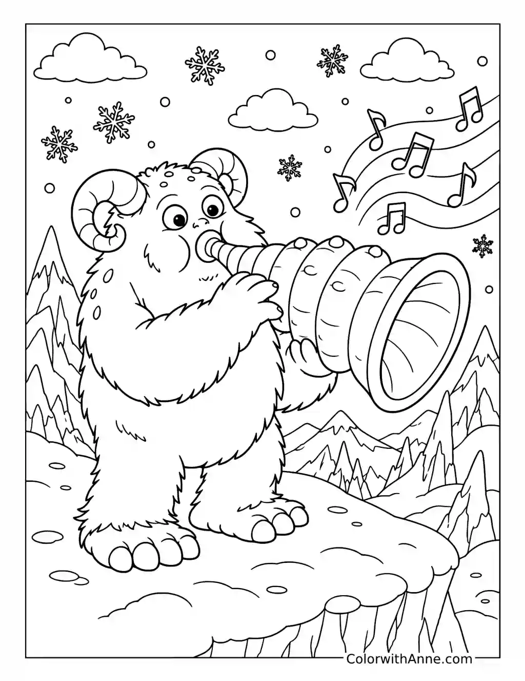 Strombonin Snowy Mountain Solo coloring page