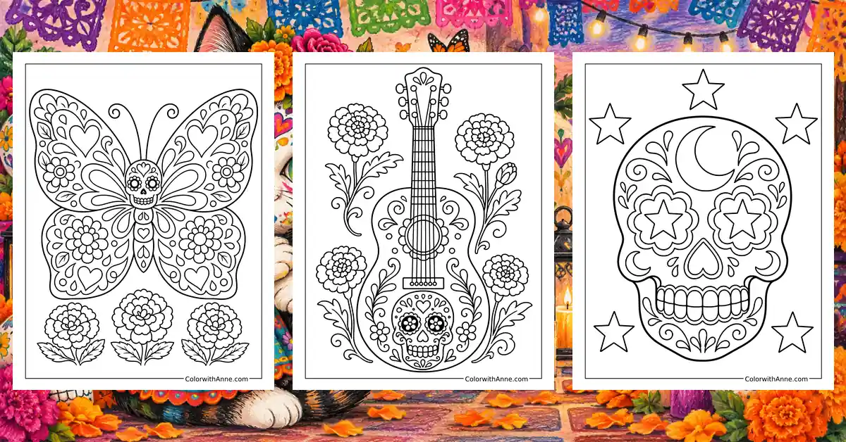 Sugar Skull Coloring Pages banner