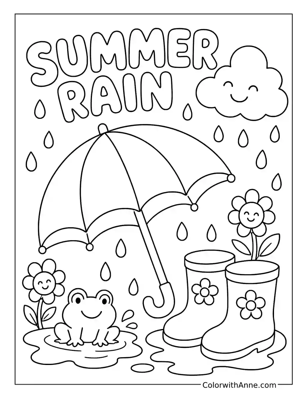 Summer Rain coloring page