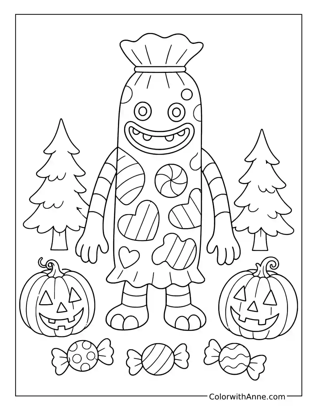 Summerween Candy Trickster coloring page