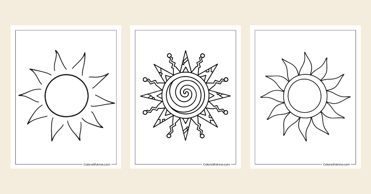 sun coloring pages banner