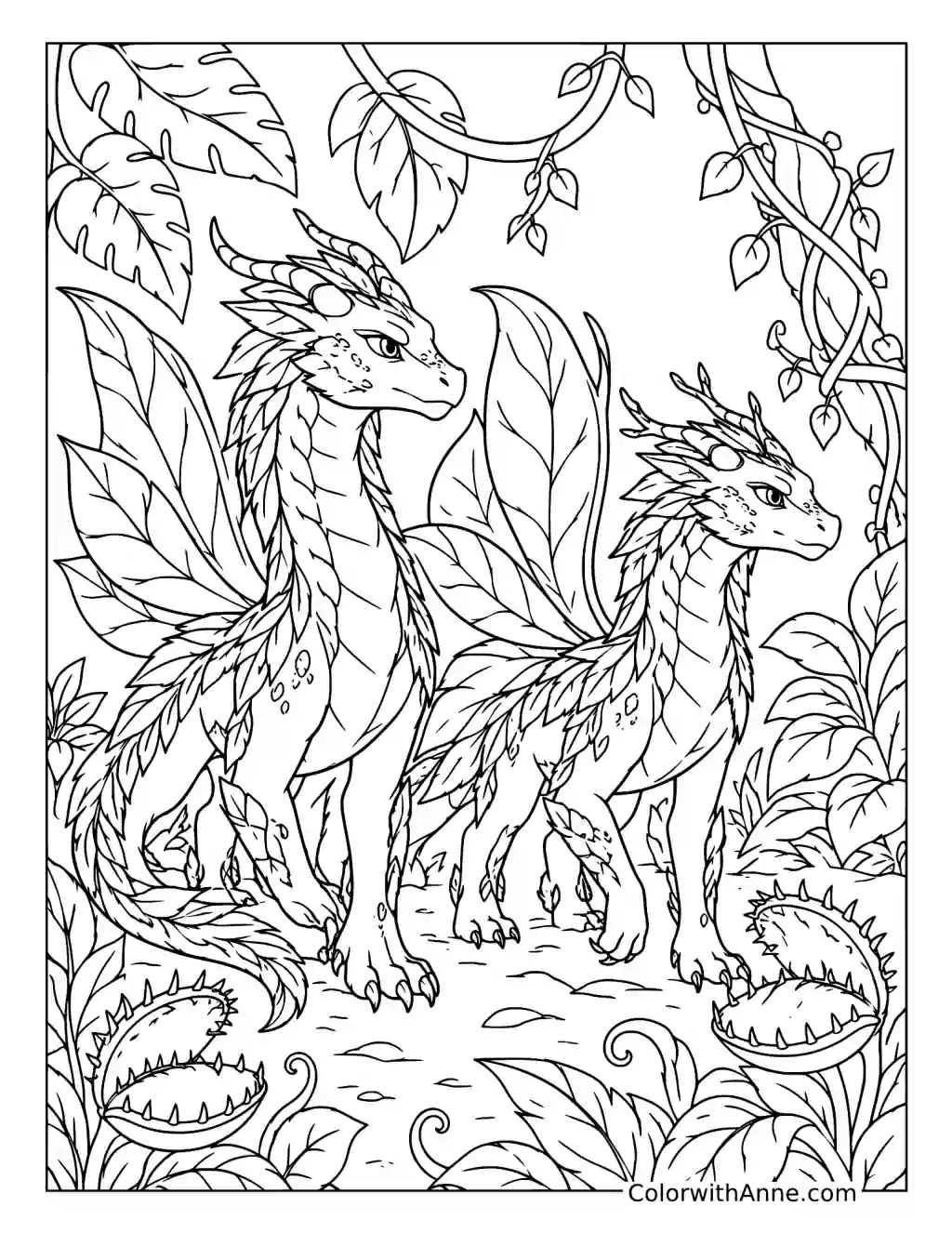Sundew and Willow in the Poison Jungle coloring page