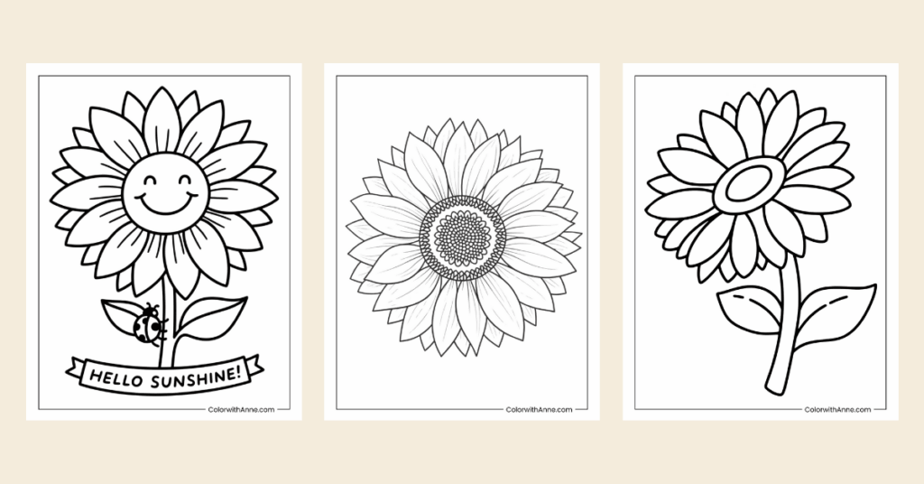 sunflower coloring pages banner