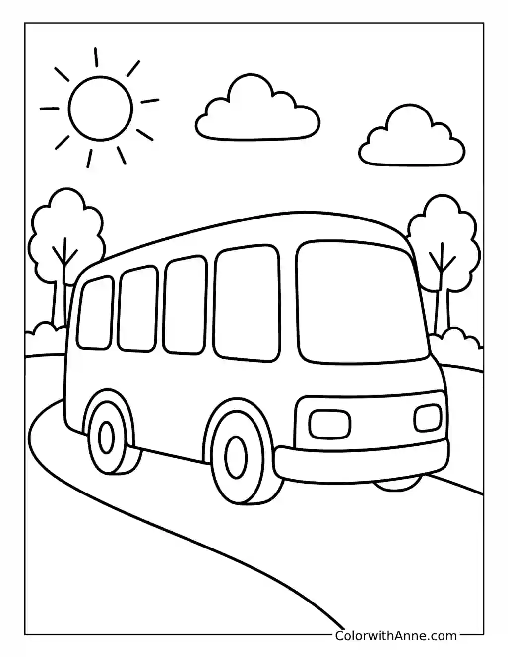 Sunny Bus coloring page
