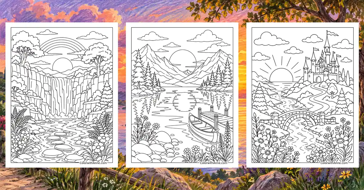 Sunset Coloring Pages banner