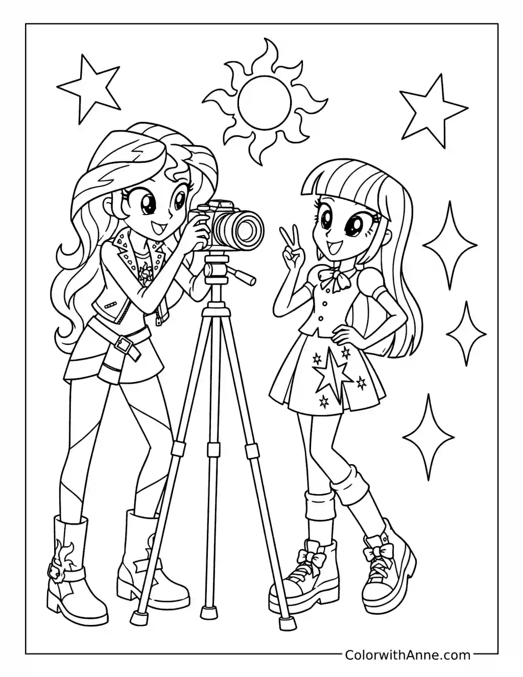 Sunset Photographing Twilight coloring page