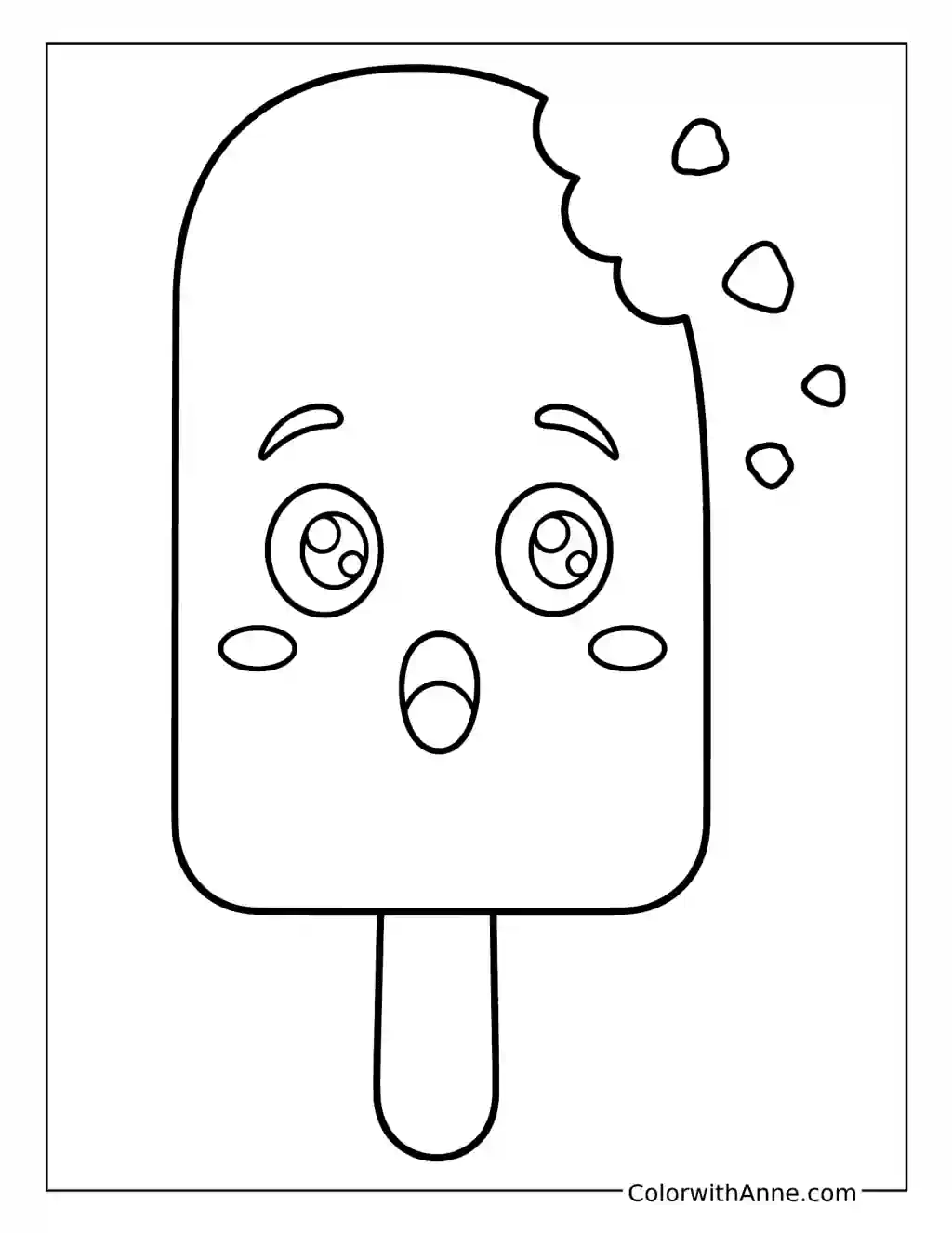 Surprised Popsicle coloring page
