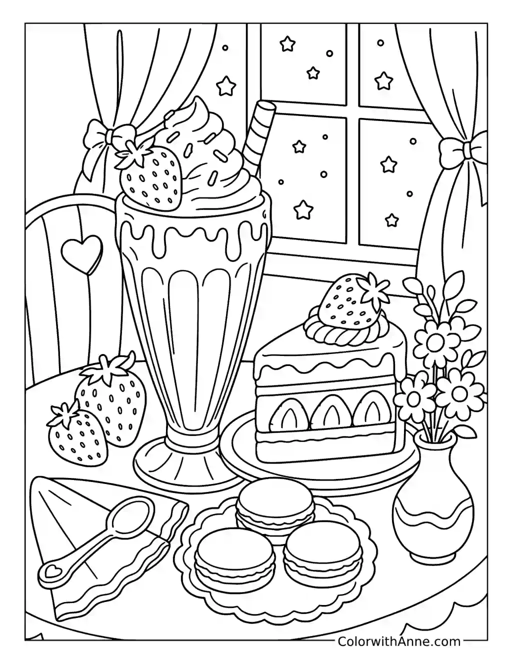 Sweet Cafe Treats by Starlight coloring page
