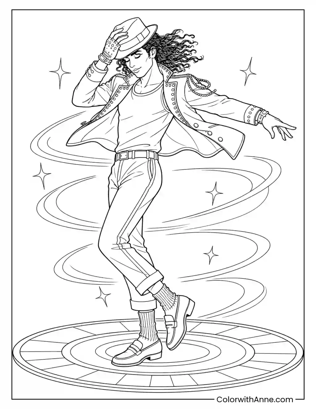 Swirling Dance Motion coloring page