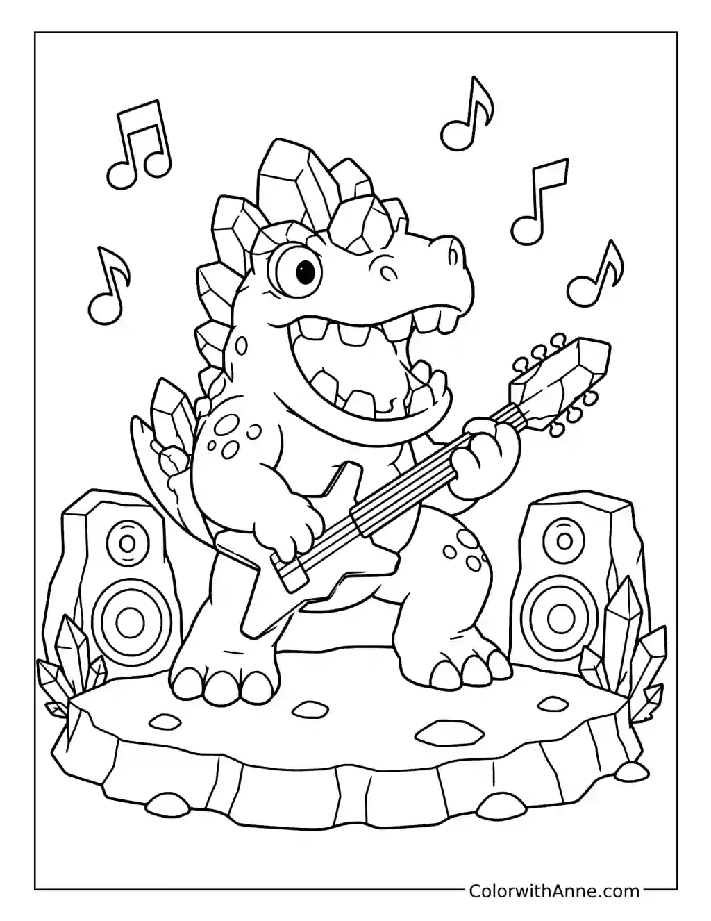 T-Rox Rock Concert coloring page