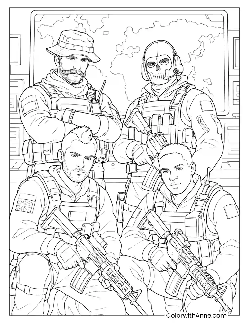 Task Force 141 Team coloring page