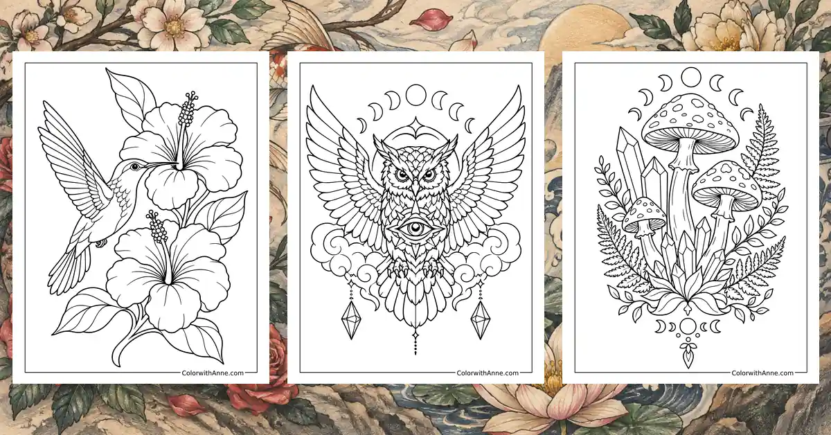 20 Tattoo Coloring Pages (Free PDF Printables)