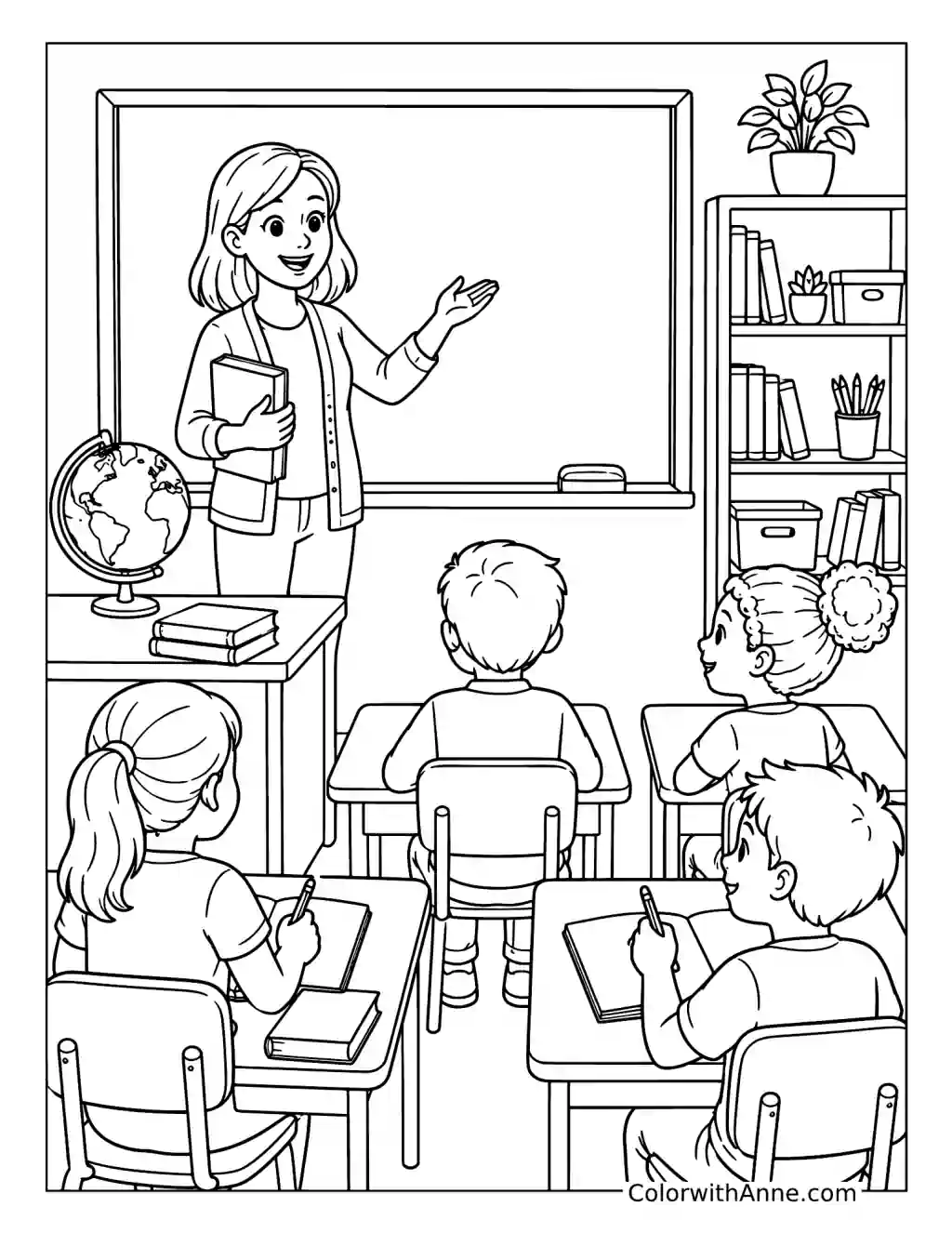 Teacher in the Classroom coloring page