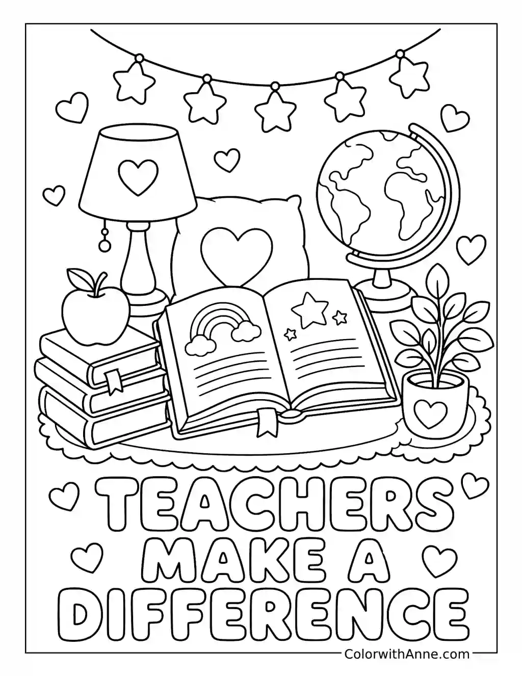 Teachers Make a Difference coloring page