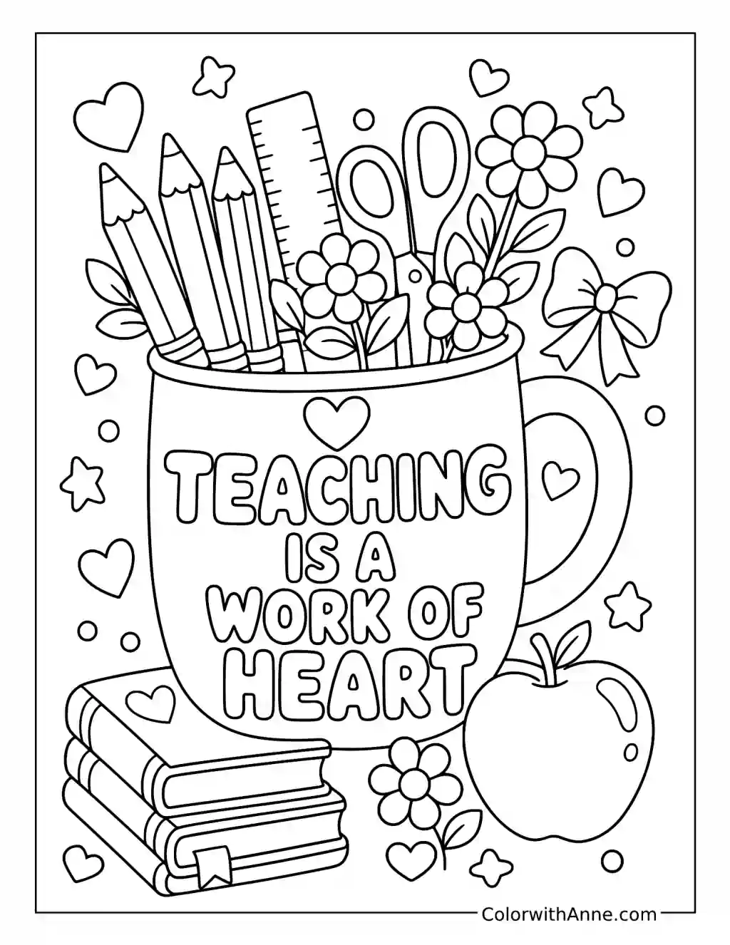 Teaching Is a Work of Heart coloring page