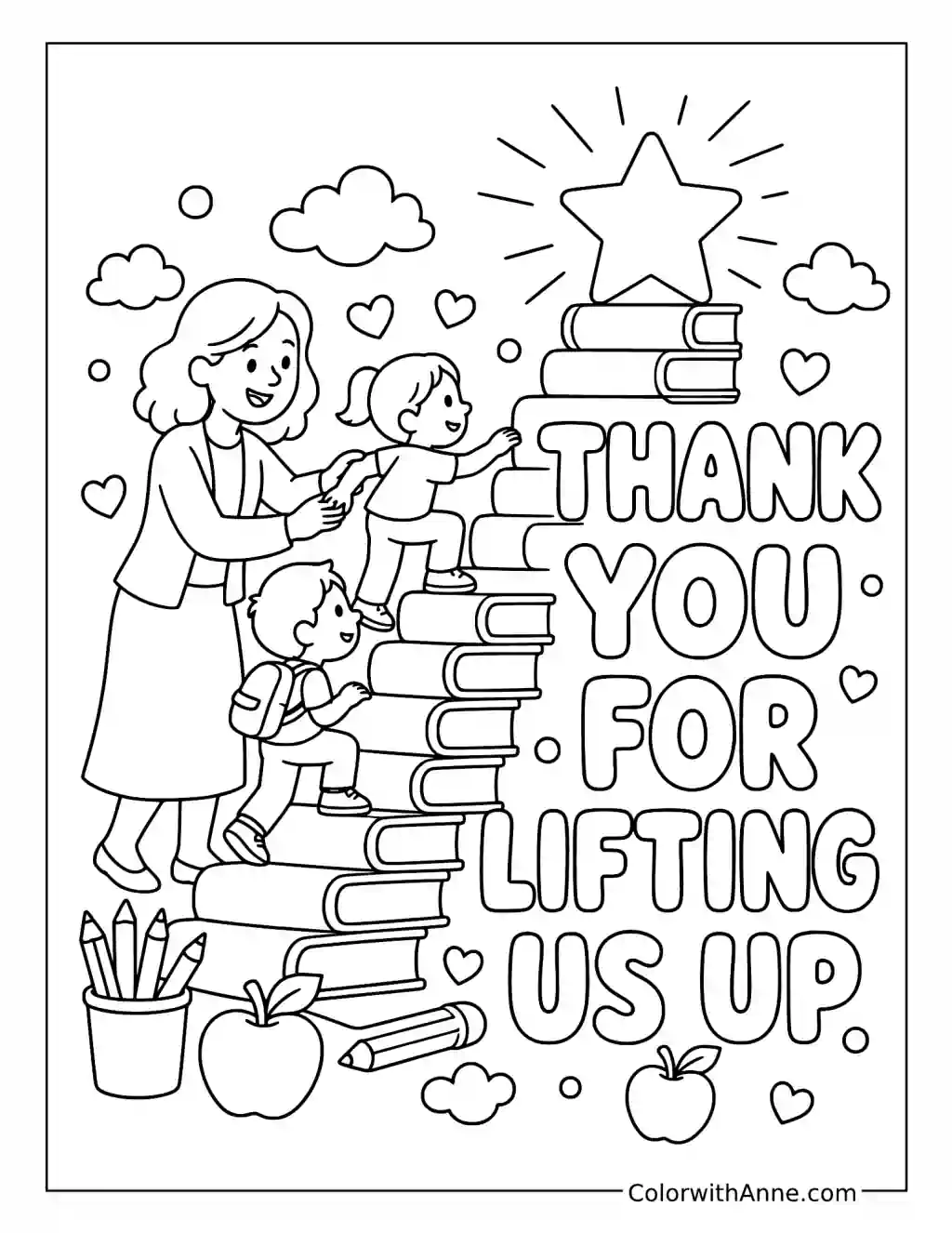Thank You for Lifting Us Up coloring page