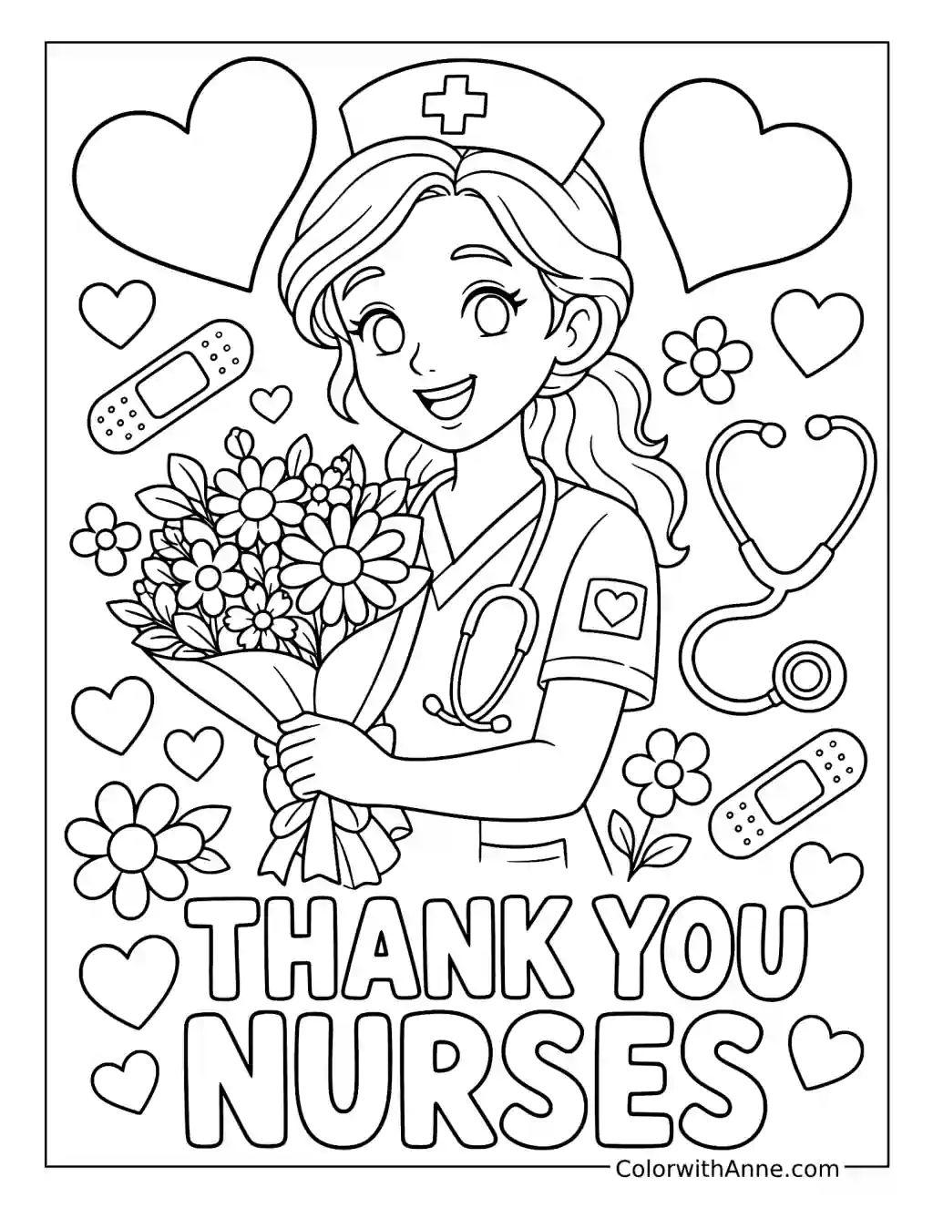 Thank You Nurses coloring page