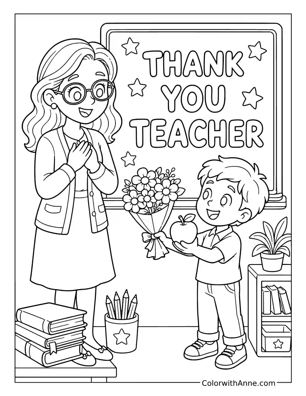Thank You Teacher coloring page