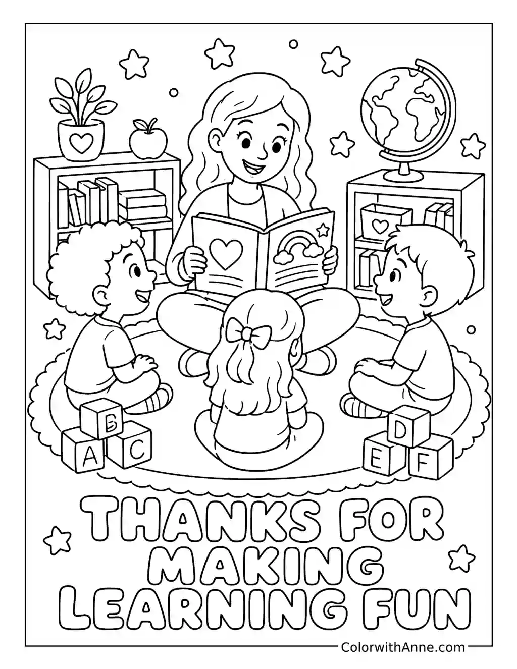 Thanks for Making Learning Fun coloring page