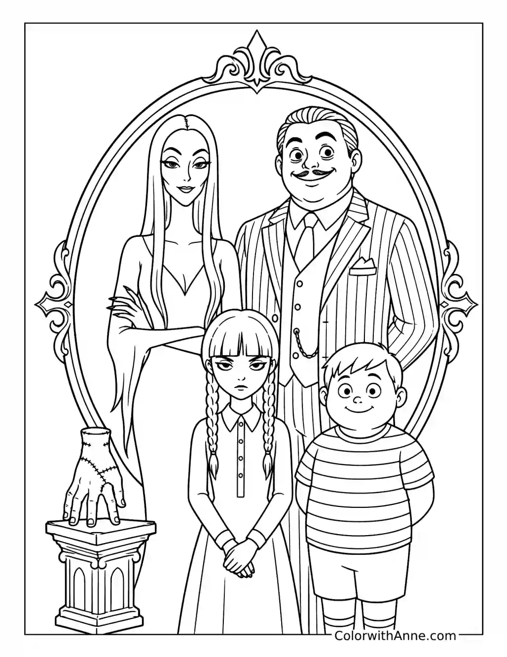 The Addams Family Portrait coloring page