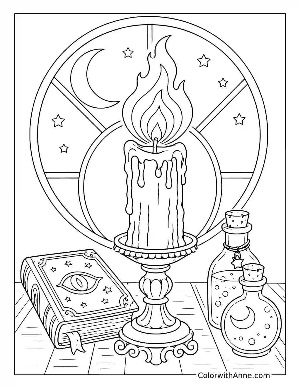 The Black Flame Candle coloring page