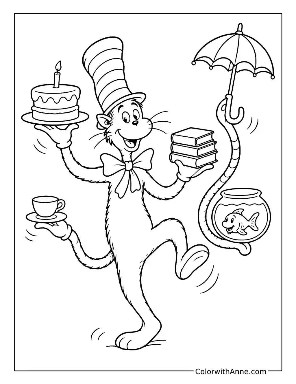 The Cat in the Hat’s Balancing Act coloring page