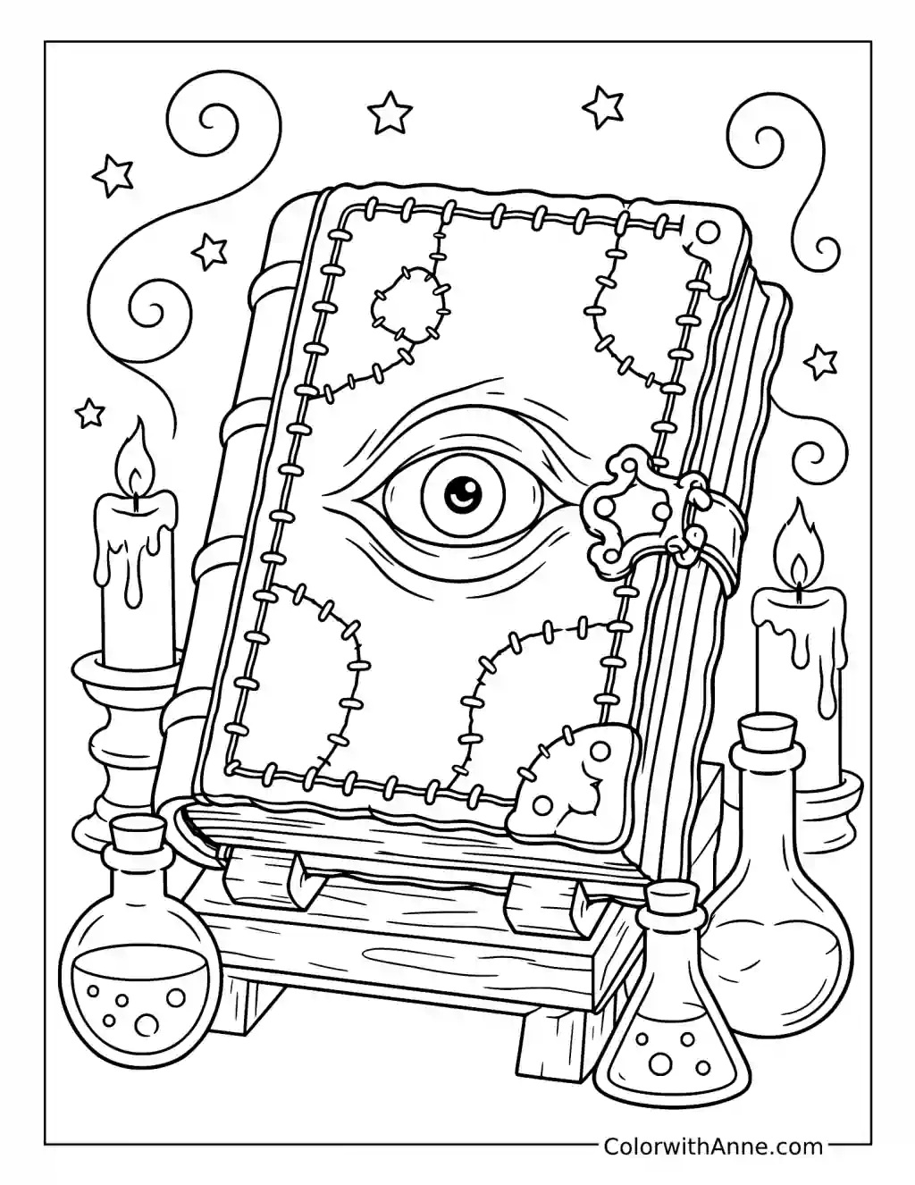 The Enchanted Spellbook coloring page