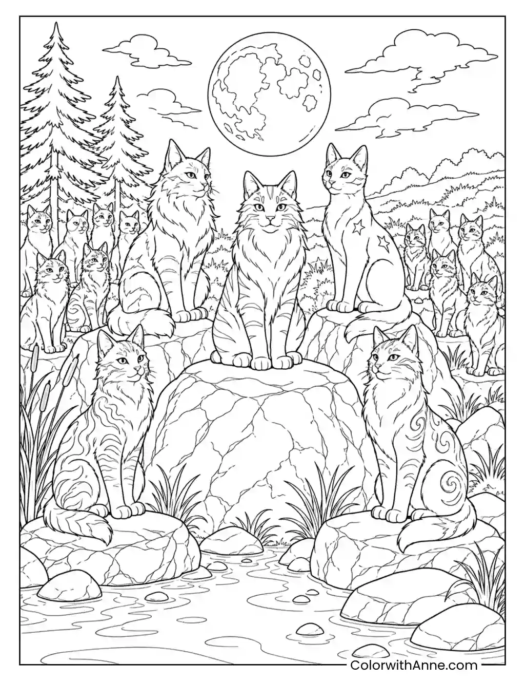 The Five Clans at the Gathering coloring page