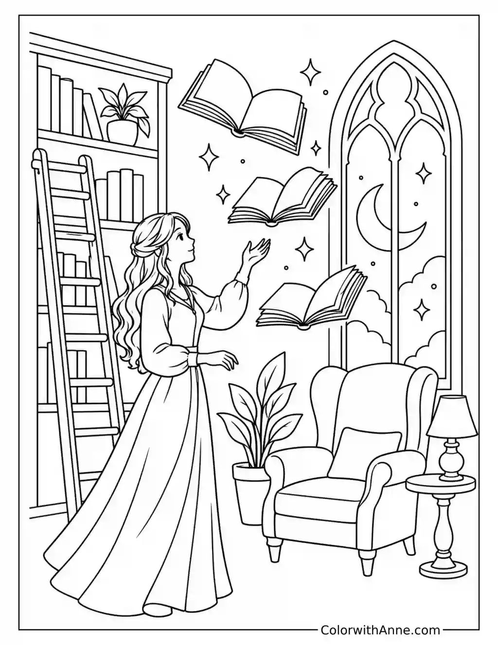 The World Inside the Library coloring page