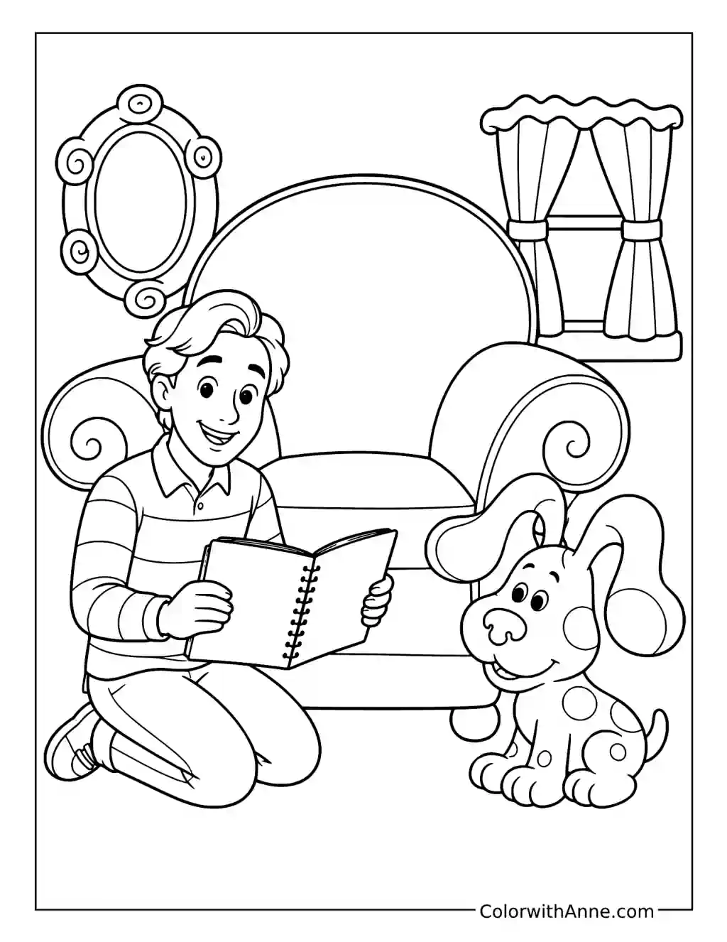 Thinking Time with Blue coloring page