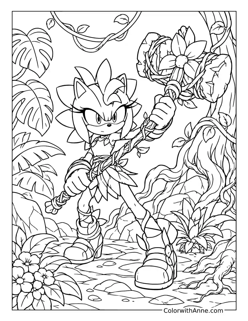 Thorn Rose Protecting the Jungle coloring page
