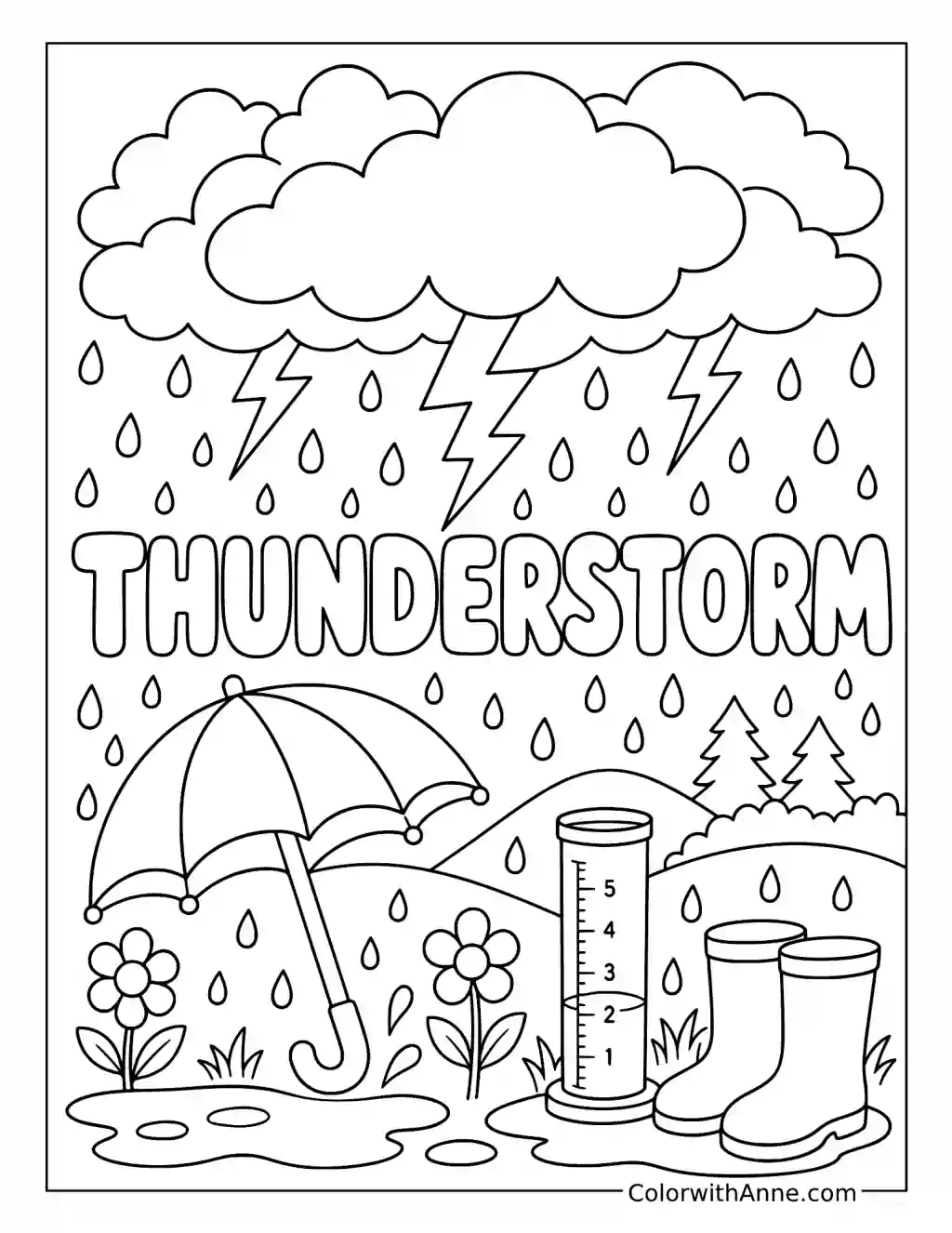 Thunderstorm coloring page