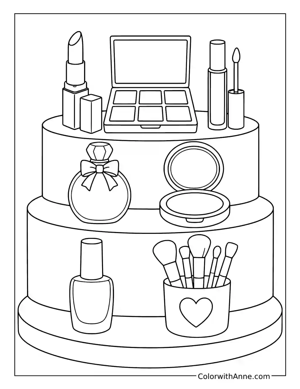 Tiered Makeup Display Shelf coloring page