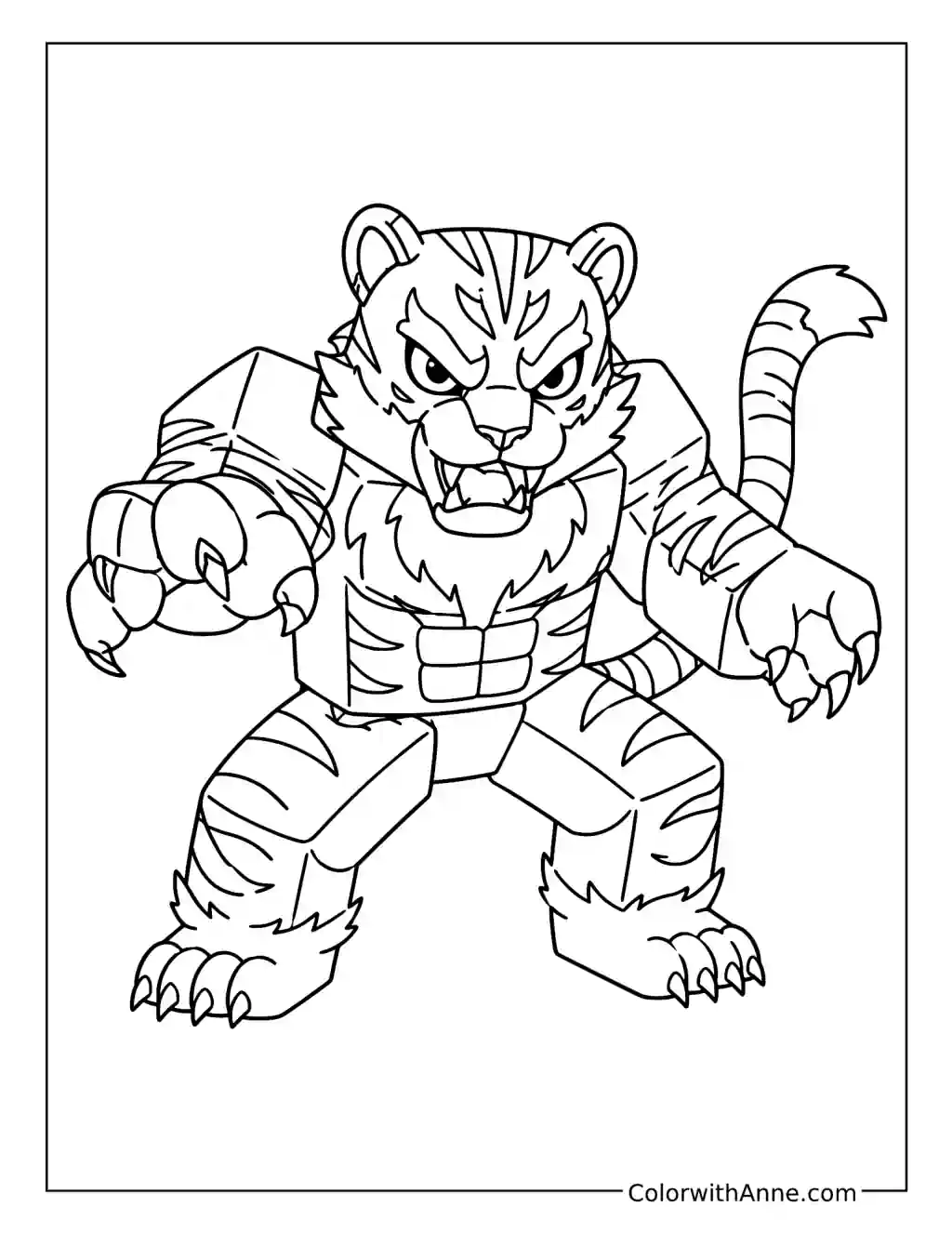 Tiger Transformation coloring page