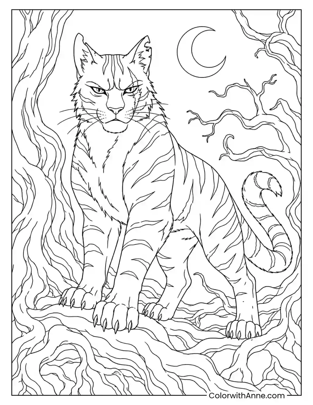 Tigerstar in the Shadowy Forest coloring page