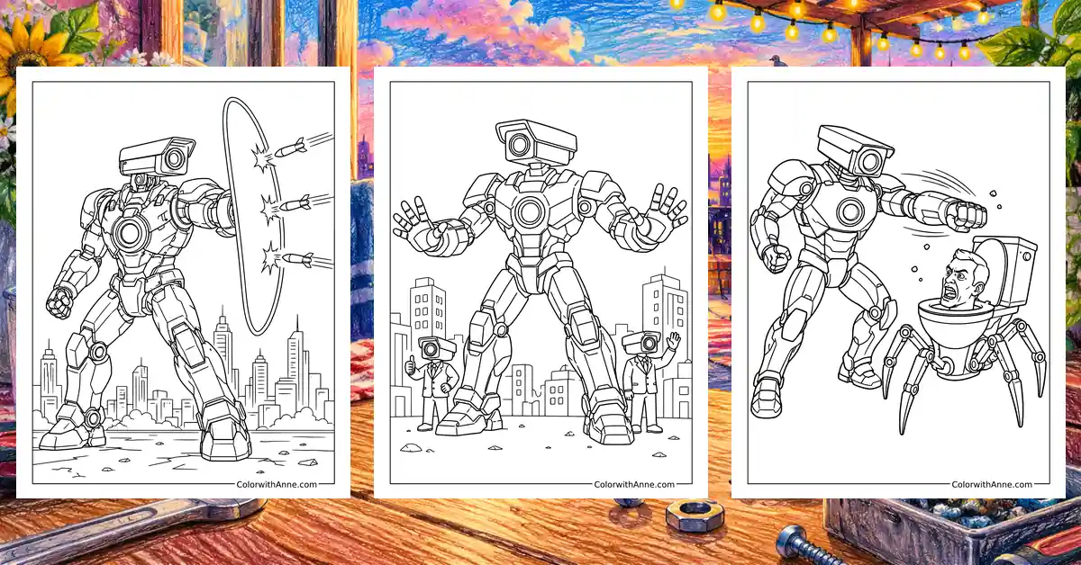 Titan Cameraman Coloring Pages banner