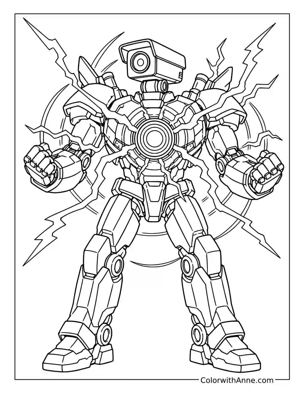 Titan Cameraman Powers Up coloring page