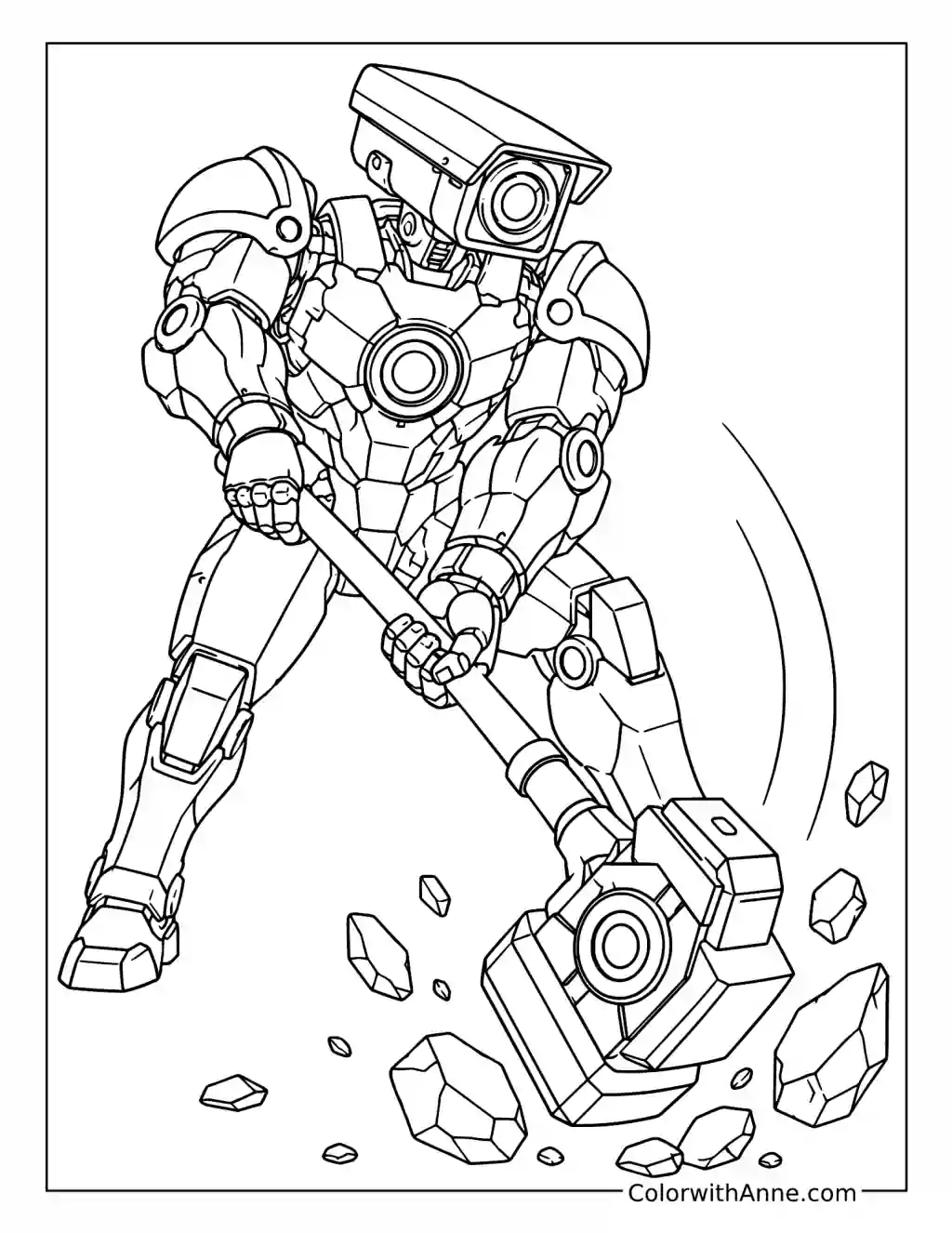 Titan Cameraman's Hammer Strike coloring page