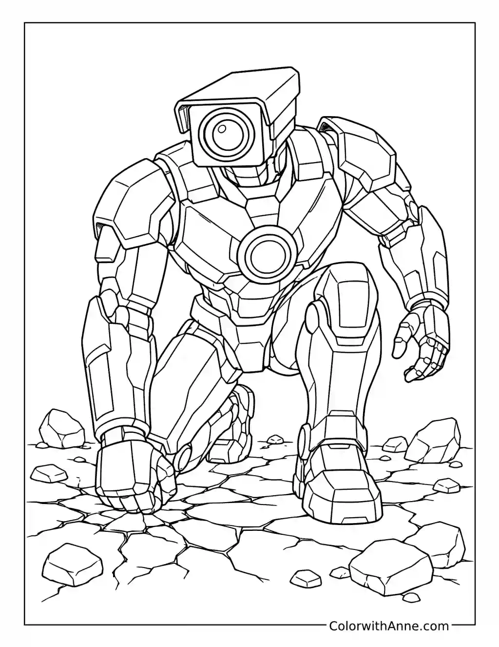Titan Cameraman's Heroic Landing coloring page