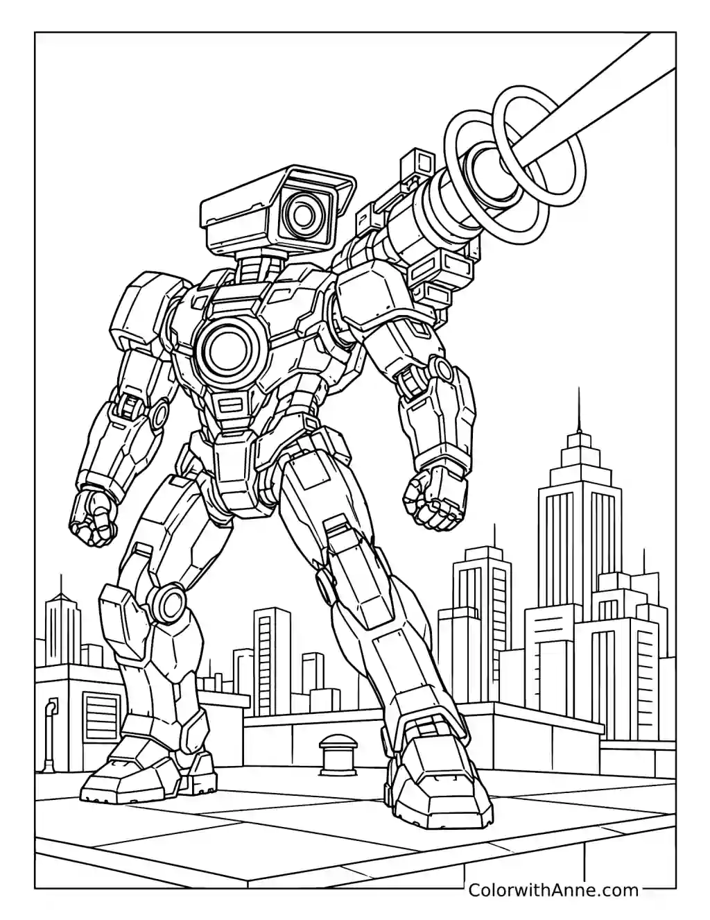 Titan Cameraman's Rooftop Laser Cannon coloring page