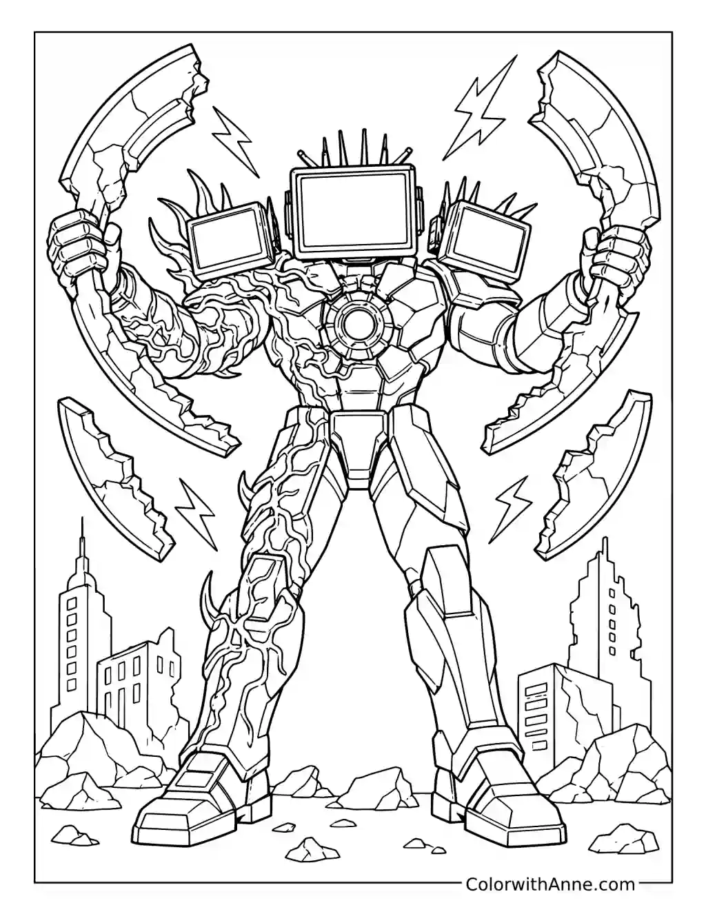 Titan TV Man Breaking a Ring coloring page